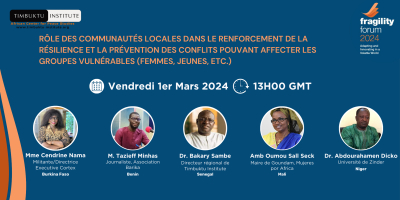 Fragility Forum 2024 - Washington :  Table ronde du Timbuktu Institute sur la valorisation des résiliences communautaires et des stratégies endogènes